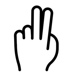 Hand Gesture Two Fingers Icon Outline Style