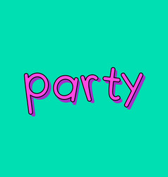 Purple Party Typography On A Green Background