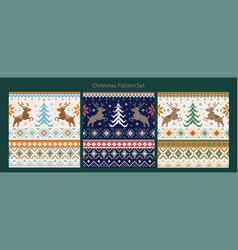 Retro Xmas Pixel Art Pattern Set