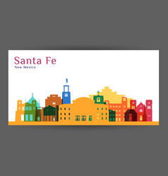 Santa Fe City Architecture Silhouette Colorful