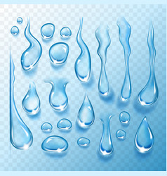 Set Of Water Drops On Transparent Background