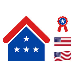 Flat House Icon In American Democratic