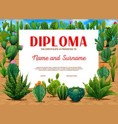 Kids Diploma Mexican Prickly Cactus Succulents