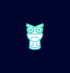 Owl Robot Lineart Template Logo Design