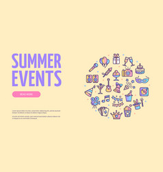 Summer Events Party Concept Horizontal Placard