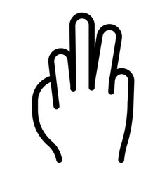 Hand Gesture Three Fingers Icon Outline Style