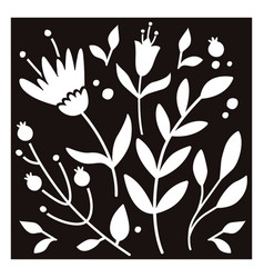 Plants Flowers Composition Stencil