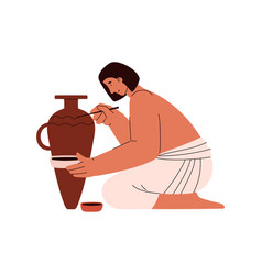 Ancient Egyptian Potter Or Ceramicist Painting