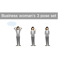 Business Woman In Suit 3 Pose Set