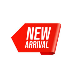 New Arrival Red Sticker Tag Isolated On White