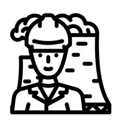 Nuclear Engineer Worker Line Icon