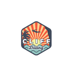 Cliff Diving On Beach Logo Designs Palm