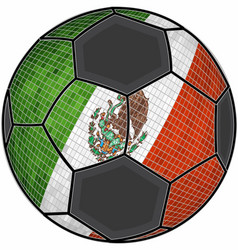 Mexican Flag With Soccer Ball Background