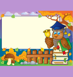 Autumn frame with book teacher 1 Royalty Free Vector Image