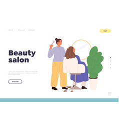 Beauty Salon Concept Of Landing Page With Woman