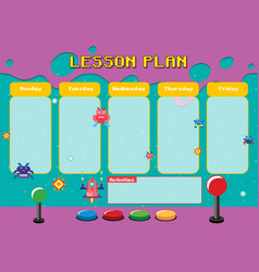 Cute Lesson Plan Monday To Friday For Children