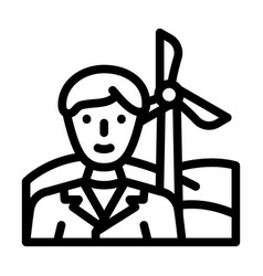 Environmental Engineer Worker Line Icon