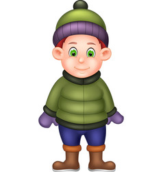 Cute little boy cartoon standing Royalty Free Vector Image