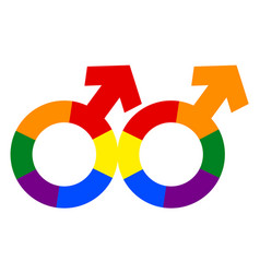 Gay Symbol In Rainbow Color Homosexual