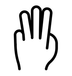 Hand Gesture Three Times Icon Outline Style