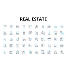 Real Estate Linear Icons Set Property Home