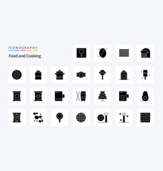 25 Food Solid Glyph Icon Pack