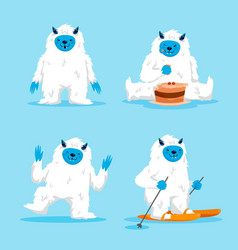 Cartoon Yeti Abominable Snowman Character Pack