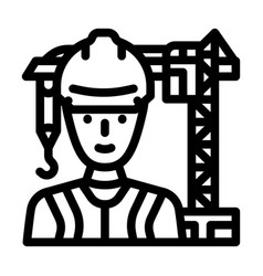 Civil Engineer Worker Line Icon