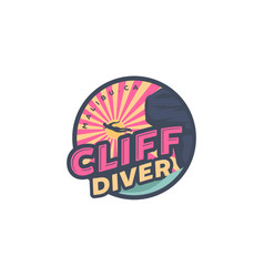 Cliff Diving On Beach Logo Designs Palm