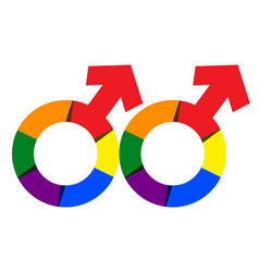 Gay Symbol In Rainbow Color Homosexual