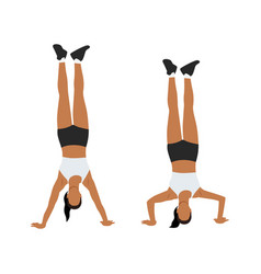 Woman Doing Handstand Push Up Exercise