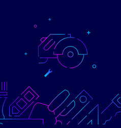 Circular Saw Grinder Gradient Line Icon