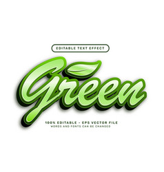 Editable Text Effect - 3d Green With Leaf Style