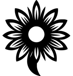 Flower - Black And White Isolated Icon