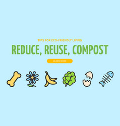 Reuse Reduce Compost Recycle Concept Horizontal