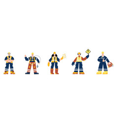 Safety First Industrial Workers People Characters