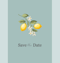 Wedding Invitation Lemon Hand-drawn