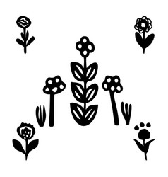 Flower Doodle Icon Collection Set