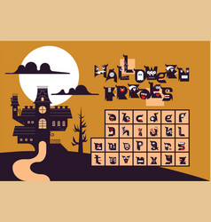 Halloween Lowercase Alphabet With Haunted Mansion