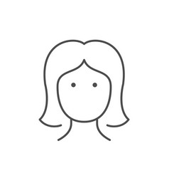 Young Woman Line Outline Icon