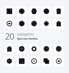 20 Basic Solid Glyph Icon Pack Like Setting User