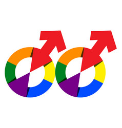 Gay Symbol In Rainbow Color Homosexual