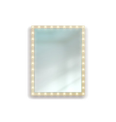 Realistic Rectangular Illuminated Mirror Square