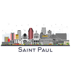 Saint Paul Minnesota City Skyline With Gray