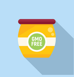 Gmo Free Jar Icon Flat Dna Food