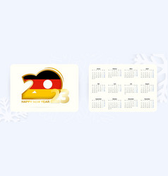 Horizontal Pocket Calendar 2023 In German