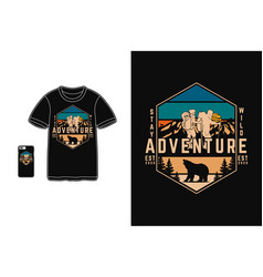 Adventure T Shirt Design Silhouette Retro Style