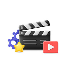 Film Clapper 3d Icon Movie Producing