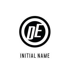 Initial De Logo Concentric Circle Line Clean