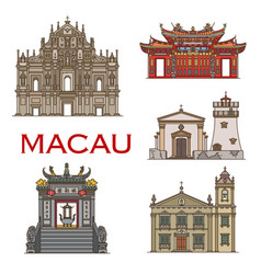 Macau Landmark Buildings Temples Architecture